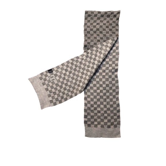 LOUIS VUITTON Petit Damier Graphite Scarf Black Gray Pre-Owned - Picture 6 of 12